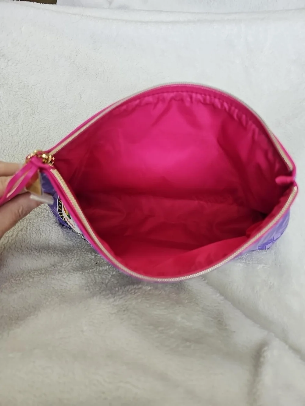 Estée Lauder Retro Travel Hotel Purple Cosmetic Bag + Luggage Tag